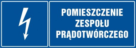 Znak Pomieszczenie zespołu prądotwórczego na Folii Samoprzylepnej (HH043)