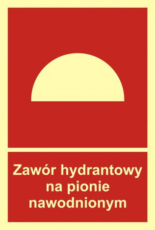 Znak zawór hydrantowy na pionie nawodnionym na Płycie Świecącej (BC019)