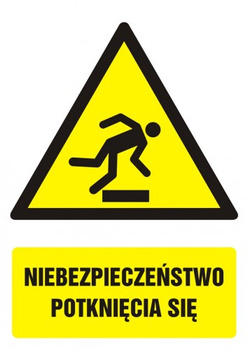Znak Niebezpieczeństwo potknięcia się na Folii Samoprzylepnej (GF038)