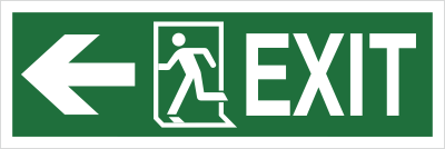 Znak exit w lewo na Folii Świecącej (987-01) Techem