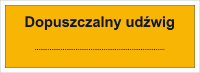 Znak dopuszczalny udźwig na płycie HIPS (853-08)