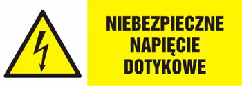 Znak Niebezpieczne napięcie dotykowe na Folii Samoprzylepnej (HB015)