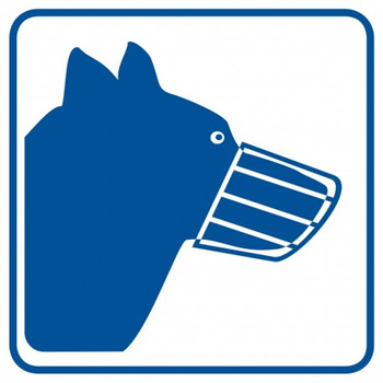 Znak Psy wprowadzać w kagańcu na płycie PCV (RA102)