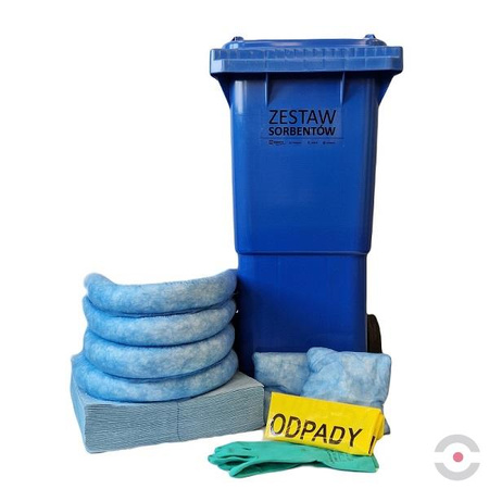 Zestaw mobilny do oleju WHEELY 60, sorbenty tylko do oleju Industry, 59 l