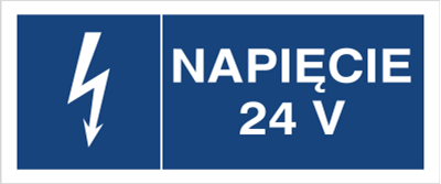Znak Napięcie 24V na płycie PCV (530-15b)