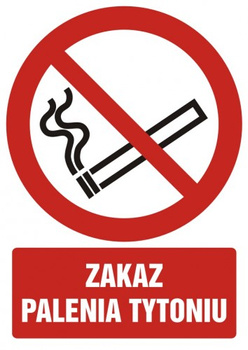 Znak zakaz palenia tytoniu na Folii Samoprzylepnej (GC053)