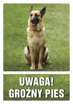 Znak Uwaga! Groźny Pies (PC300)