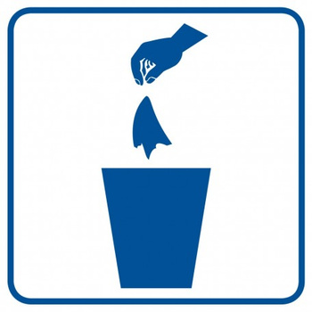 Znak kosz na śmieci na płycie PCV (RA079)