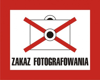 Znak Zakaz fotografowania na płycie PCV (NF004)