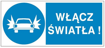 Znak włącz światła na Folii Samoprzylepnej (702-70)