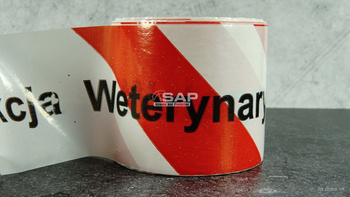 Taśma ostrzegawcza INSPEKCJA WETERYNARYJNA 80mm/100 m