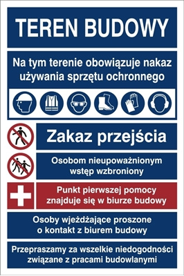Tablica Teren budowy na płycie PCV (319-306)