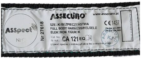 Szelki bezpieczeństwa CA121EQ ELEKTRON EQUICK 3A NFC - ASSECURO