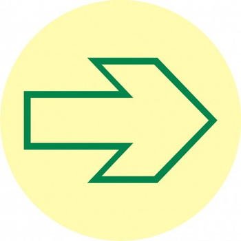 Znak ewakuacyjny - Krążek ewakuacyjny (strzałka) (AC223)