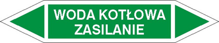 Tabliczka na rurociągi Woda kotłowa- zasilanie znak na płycie PCV (R-W22)