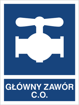 Znak główny zawór C.O. na Folii Samoprzylepnej (867-01)