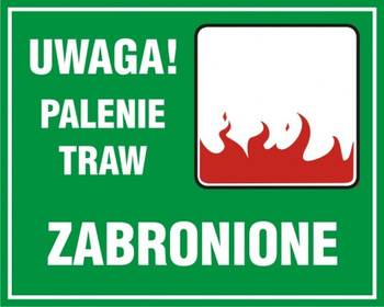 Znak Uwaga! Palenie traw zabronione (OB041)