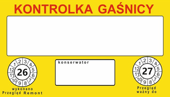 Kontrolka gaśnicy uniwersalna żółta