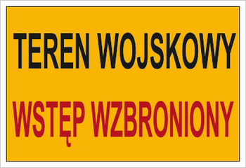 Znak teren wojskowy wstęp wzbroniony na płycie PCV (A01)