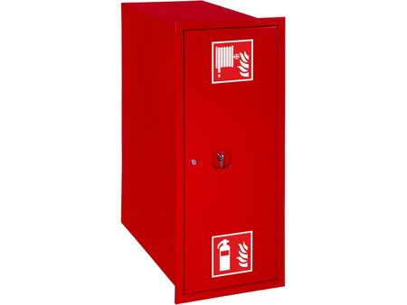 Hydrant wewnętrzny wnękowy boczny DN33 z miejscem na gaśnicę pod spodem - BOXMET