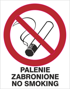 Znak palenie zabronione no smoking na płycie PCV (209-12)