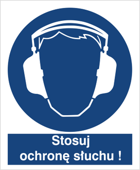Znak nakaz stosowania ochrony słuchu na Folii Samoprzylepnej (404)