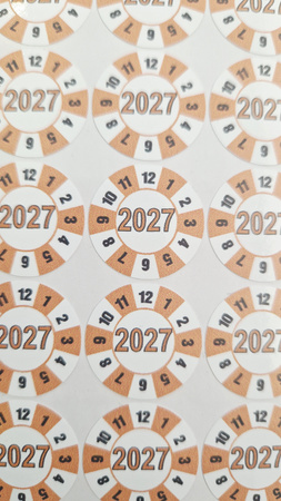 Kółka z datą 2027 do kontrolek gaśnic – 1 szt