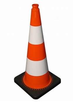 Pachołek drogowy elastyczny 75 cm odblaskowy podstawa gumowa PVC/REC