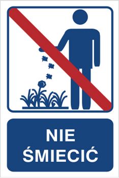 Znak nie śmiecić na Folii Samoprzylepnej (823-101)