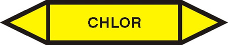 Tabliczka na rurociągi Chlor znak na Folii Samoprzylepnej (R-G05)