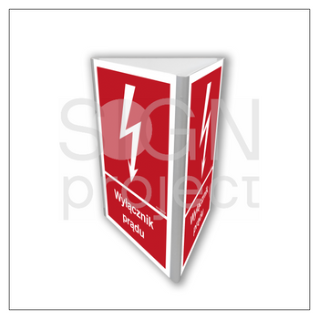 Znak BC807 Wyłącznik prądu świecący (3D dościenny)