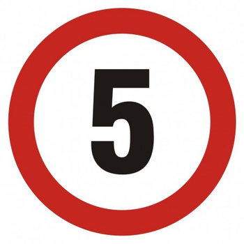 Znak Ograniczenie prędkości 5 na Folii Samoprzylepnej (SA003)