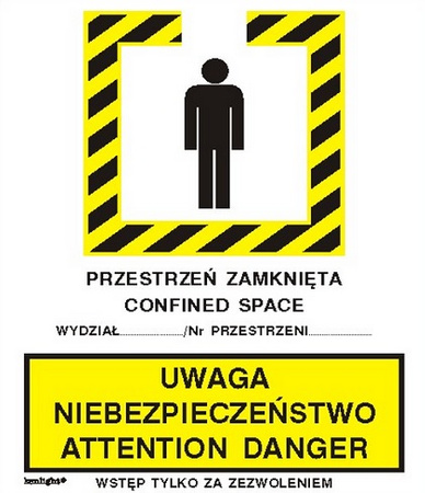 Znak uwaga niebezpieczeństwo. Attention danger na Folii Samoprzylepnej (340)