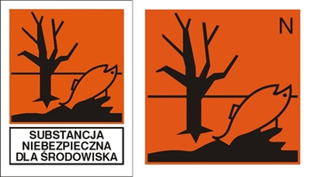 Znak substancja niebezpieczna dla środowiska na Folii Samoprzylepnej (700-12) (36 szt)