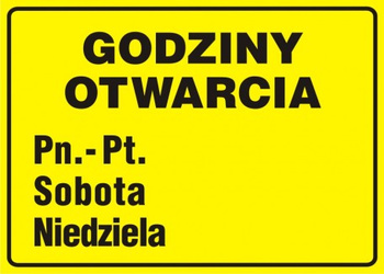 Znak Godziny otwarcia (PA016)