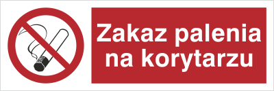 Znak zakaz palenia na korytarzu (209-10)