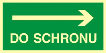 Znak kierunek do schronu (AC010)