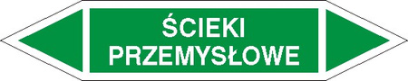 Tabliczka na rurociągi Ścieki przemysłowe znak na Folii Samoprzylepnej (R-W09)