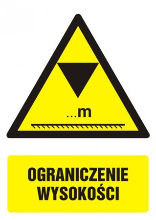 Znak ograniczenie wysokości na Folii Samoprzylepnej (GF020)