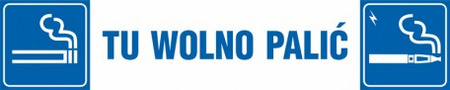 Znak Tu wolno palić (wyroby tytoniowe + papierosy elektroniczne) na płycie PCV (NE030)