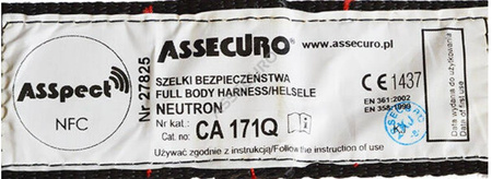 Szelki bezpieczeństwa z zatrzaśnikiem NEUTRON QUICK NFC CA171Q - ASSECURO