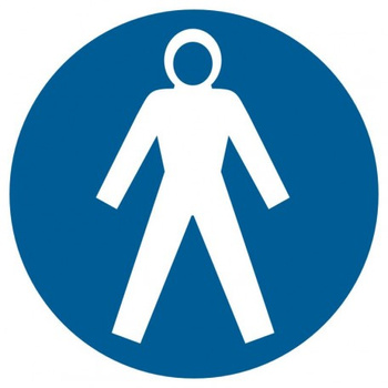 Znak nakaz stosowania kombinezonu ochronnego na Folii Samoprzylepnej (GK005)