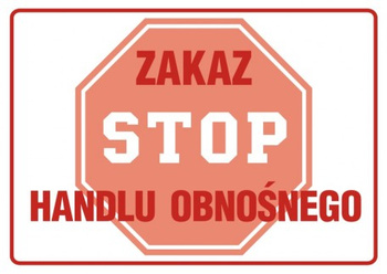 Znak Zakaz handlu obnośnego na Płycie PCV (ND017)