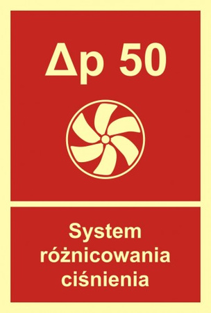 Znak system różnicowania ciśnienia na Folii Świecącej (BB018)
