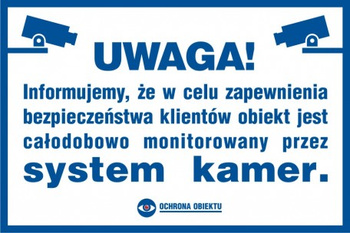 Znak Uwaga! System kamer (PA008)