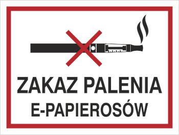 Znak zakaz palenia e-papierosów na Folii Samoprzylepnej (209-19)