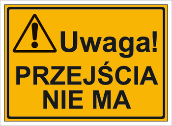 Znak uwaga przejścia nie ma na płycie HIPS (319-01)