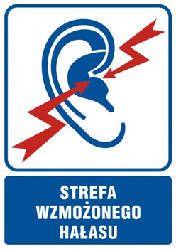 Znak Strefa wzmożonego hałasu na płycie PCV (RB021)