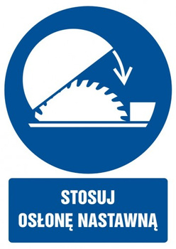Znak stosuj osłonę nastawną na płycie PCV (GL014)