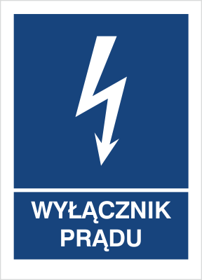 Znak Wyłącznik prądu na Folii Samoprzylepnej (530-32)